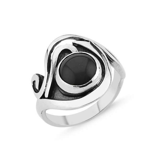 Inel argint 925 cu piatra onix cabochon ITU0051 [2]
